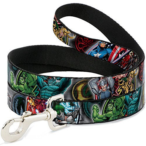 Buckle-Down Pet Leash - Marvel Avengers SuperheroVillain Poses - 4 Feet Long - 1 Wide Buckle-Down Pet Leash - Marvel Avengers SuperheroVillain Poses - 4 Feet Long - 1 Wide