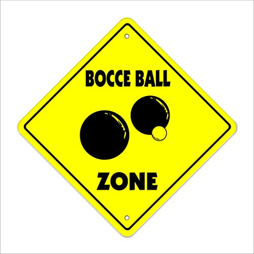 Bocce Crossing Sign Zone Xing  IndoorOutdoor  14 Tall Set Balls Italy Team Game Player Play Court Italian