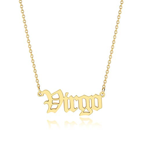 Women Zodiac Necklace Gold Old 