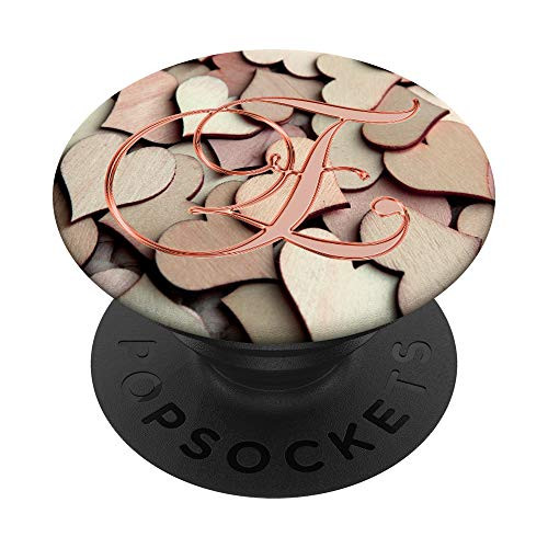 E Pink Hearts Shape Geometric Love Initial Monogram Letter PopSockets Grip and Stand for Phones and Tablets