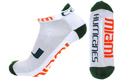 Donegal Bay NCAA Miami Hurricanes Footie Socks One Size White Donegal Bay NCAA Miami Hurricanes Footie Socks One Size White