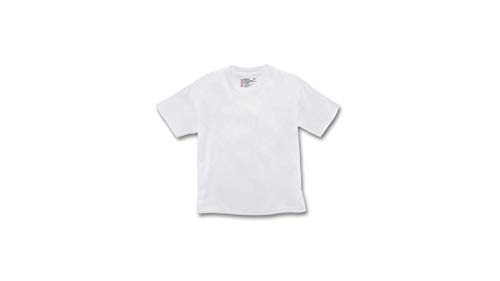 Hanes Big Boys Crew Pack of 5 White Tagless T-Shirts Small Youth 6-8