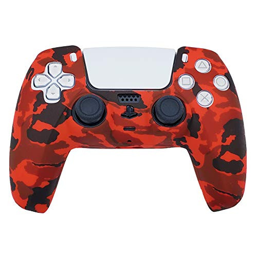 PS5 Silicone Gel Grip Controller Cover Skin Protector ps5 Red Camo Skin Compatible for Sony PlayStation 5 Compatible for PlayStation 5 Accessories Wireless Controller Protector Covers PS5 Skin