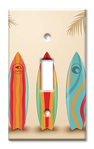 Art Plates 1-Gang Toggle OVERSIZED Switch PlateOVER SIZE Wall Plate - Three Surfboards