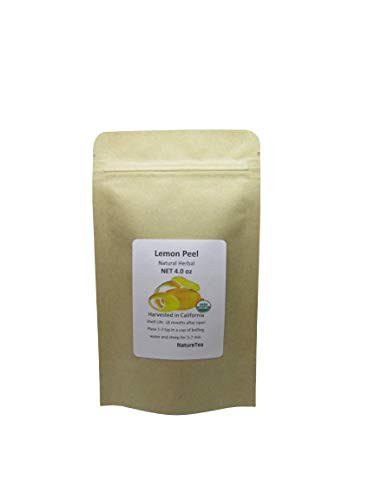 Organic Lemon Peel - Dried Lemon Peel Cut from Nature Tea 4 oz