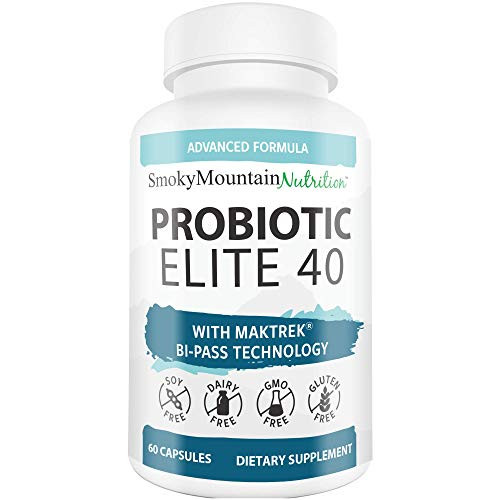 Probiotic Supplement 40 Billion CFU - Guaranteed Potency - Patented Delay Release Shelf Stable - Probiotics for Women and Men - No Refrigeration - Probiotic Supplements for Digestive Health*