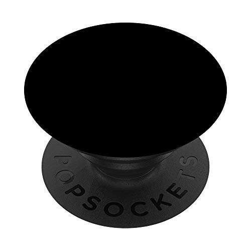 Black Solid Color Simple Color Plain PopSockets Grip and Stand for Phones and Tablets