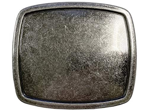 Western Plain Rectangular Hammered Vintage Belt Buckle Antic Silver