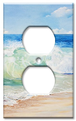 Art Plates Brand Electrical Outlet WallOVERSIZE Switch Plate - Beach Painting