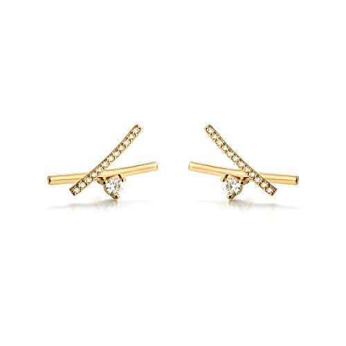 MEVECCO Tiny CZ Stud Earrings for Women 18K Gold Filled Stud Earrings Dainty Pave CZ Mini Cute Simple Delicate Minimalist Stud Earrings Gift for Her