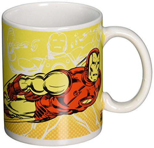 Zak Designs Ceramic Mug with Marvel Comic Ironman Graphics 11_5 oz_