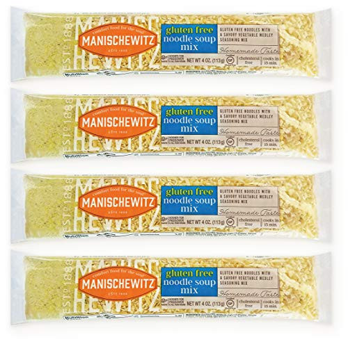 Manischewitz Gluten Free Noodle Soup Mix 4 Pack With Savory Home Style Vegetable Medley SeasoningCello Soup Kosher for Passover Ready in 15 Min_