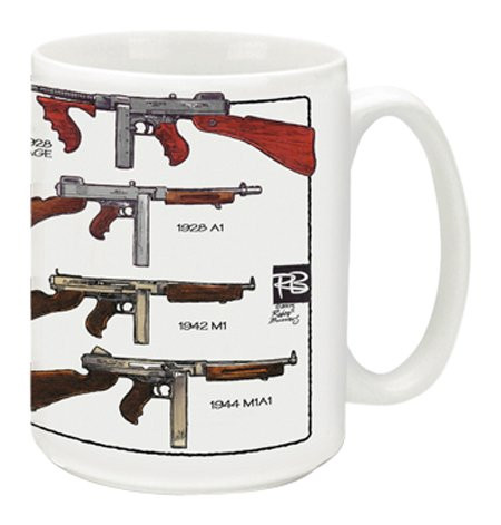 Cuppa Second Amendment Rights 15-Ounce Coffee Mug with Thompson SMGs
