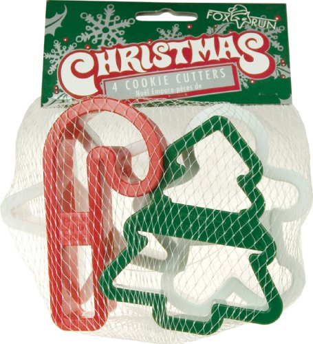 Fox Run 2091 Christmas Cookie Cutter Set, 4", Plastic, 4Piece