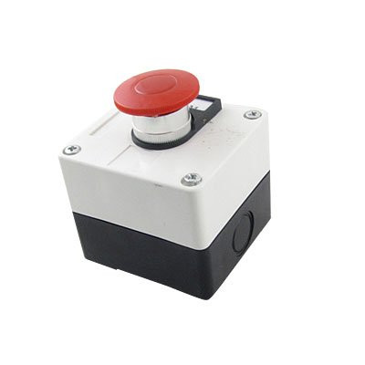 Uxcell a11090800ux0143 Momentary Switch Red Green Mushroom Push Button Station, 600V, 10 Amp