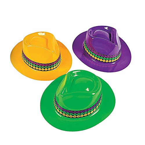 MARDI GRAS GANGSTER HATS (1 DOZEN) - BULK