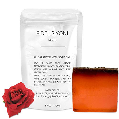 Fidelis Yoni Soap Bar Rose ph Balanced V Cleansing Bar for Women 3_5oz100g