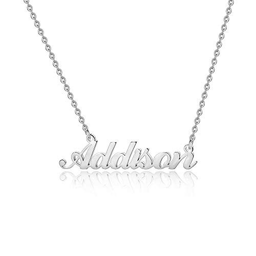 Hidepoo Addison Necklace  Personalized My Name Pendant Necklace Dainty Addison Letter Necklace Chain Jewelry Gifts for Women Girls Bridesmaid Jewelry