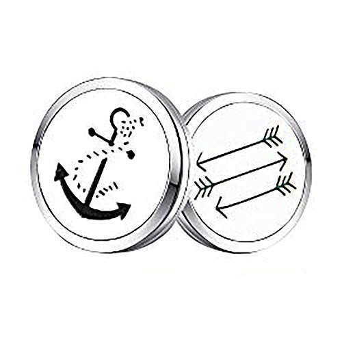 MESINYA 2PCS 30mm Car Diffuser Vent Clip Aromatherapy Essential Oil Stainless Steel Diffuser Locket 14pcs Felt Pads Anchor  and  Arrow