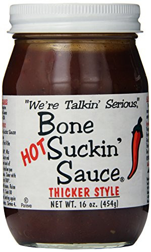 Bone Suckin Gourmet Foods BBQ Sauce Thicker Hot 16 Ounce