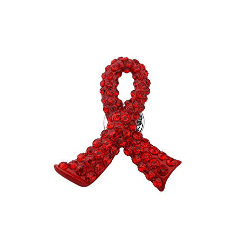 BAUNA AIDS Awareness Pin Red Awareness Ribbon Enamel Crystal Brooch HIV Brooch for Warrior Fighter Survivor Gifts Red Awareness Ribbon BAUNA AIDS Awareness Pin Red Awareness Ribbon Enamel Crystal Brooch HIV Brooch for Warrior Fighter Survivor Gifts Red Awareness Ribbon
