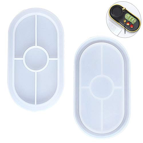 2PCS Silicone Tray Resin Molds Jewelry Tray Molds for Epoxy Resin Silicone Oval Tray Molds DIY Plate Dish Resin Casting Molds for Home Decoration DIY Jewelry Ring Dish Holders Soap Dish
