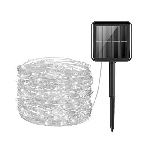 Solar String Lights Outdoor Solar Fairy Lights 65ft20m 200 LED 8 Modes Garden Solar Lights Waterproof Garden Lights Copper Wire Lighting for Patio Yard Party Wedding Christmas White Solar String Lights Outdoor Solar Fairy Lights 65ft20m 200 LED 8 Modes Garden Solar Lights Waterproof Garden Lights Copper Wire Lighting for Patio Yard Party Wedding Christmas White