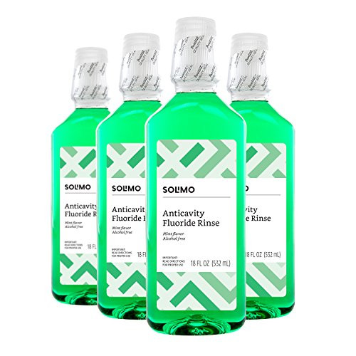 Amazon Brand - Solimo Anticavity Fluoride Rinse, Alcohol Free, Mint, 18 Fluid Ounce (Pack of 4) Amazon Brand - Solimo Anticavity Fluoride Rinse, Alcohol Free, Mint, 18 Fluid Ounce (Pack of 4)