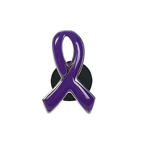 12 Purple Ribbon Awareness Tac Lapel Pins - Lupus Alzheimers Domestic Violence Pancreatic Cancer Awareness Pins