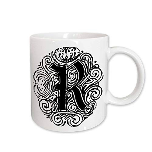 3dRose Fancy Letter R Ceramic Mug 11-Ounce