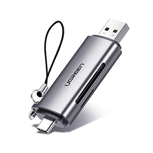 UGREEN SD Card Reader USB Type C USB 3_0 OTG Memory Card Adapter Portable 2 Slots for TF SD Micro SD SDXC SDHC MMC RS-MMC Micro SDXC Micro SDHC UHS-I for Mac Windows Linux PC Laptop