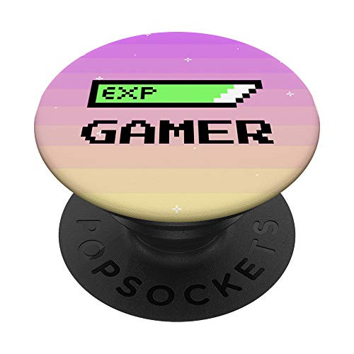 Gamer EXP - Video Game Players Pattern PopSockets Grip and Stand for Phones and Tablets