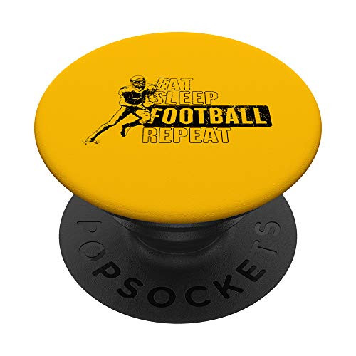 Eat Sleep Football Repeat Gift for Sport Lovers PopSockets PopGrip Swappable Grip for Phones  and  Tablets