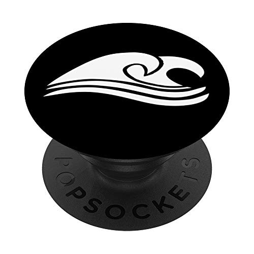 simple outlines ocean sea waves cool white surf minimal art PopSockets Grip and Stand for Phones and Tablets