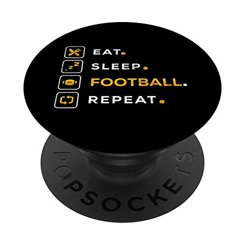 Funny Christmas Football Gift Eat Sleep Football PopSockets PopGrip Swappable Grip for Phones  and  Tablets