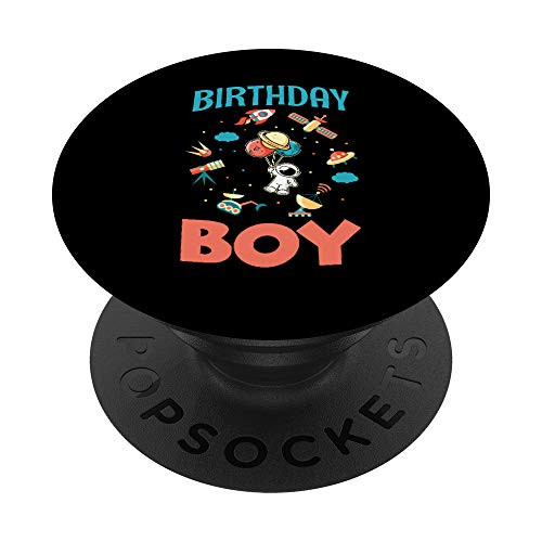 Birthday Boy Solar System Dwarf Planets Astronomy Astronaut PopSockets Grip and Stand for Phones and Tablets