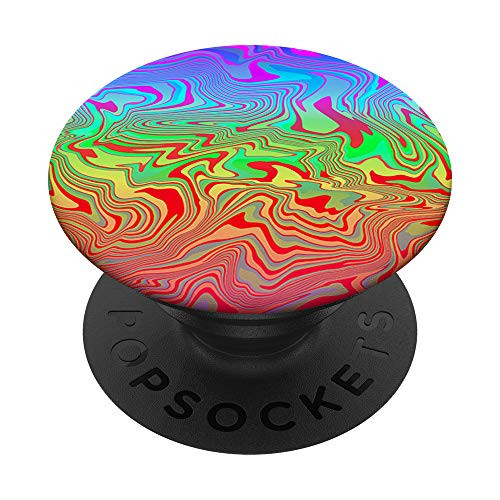 Cool Colorful Trippy Hippy Oil Spill Abstract Art Aesthetic PopSockets PopGrip Swappable Grip for Phones  and  Tablets