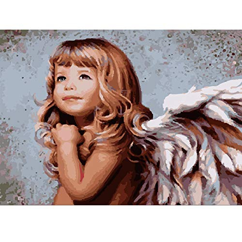 ABEUTY DIY Paint by Numbers for Adults Beginner - Angel Girl 16x20 inches Number Painting Anti Stress Toys No Frame