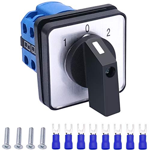 Taiss Universal Changeover Switch 20A 550V 3 Position 8 Terminals Latching Rotary Cam Selector Switch  SV2-4s Blue Connection Terminal LW26-202