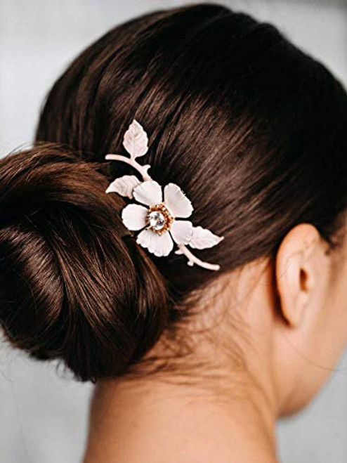 AW BRIDAL Bridal Hair Comb Flower Wedding Hair Side Comb Rhinestone Bridal Hair Piece Wedding hair combs for women accessories Gold AW BRIDAL Bridal Hair Comb Flower Wedding Hair Side Comb Rhinestone Bridal Hair Piece Wedding hair combs for women accessories Gold