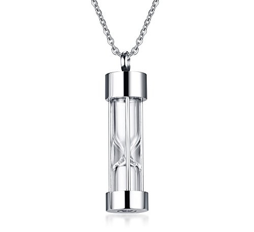 XUANPAI Stainless Steel Openable Hourglass Urn Necklace Keepsake Cremation Ashes Memorial Pendant Necklace XUANPAI Stainless Steel Openable Hourglass Urn Necklace Keepsake Cremation Ashes Memorial Pendant Necklace