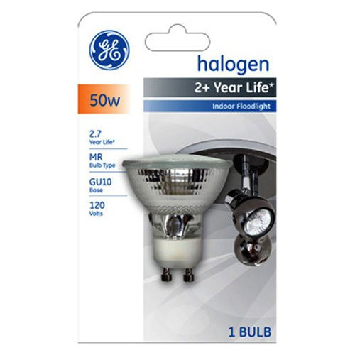 GE Halogen 16751 50-Watt 400-Lumen MR16 Spotlight Bulb with GU10 Base 1-Pack