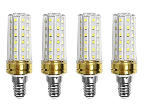 JKLcom E14 LED Corn Bulbs 12W LED Candelabra Light Bulbs 100W Incandescent Bulbs Equivalent 12W LED Candle Bulbs,Daylight White 6000K,E14 Small Base,Non-Dimmable,Pack of 4