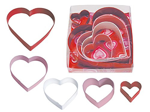 R&M International 1897 Heart Cookie Cutters, Assorted Sizes, 5-Piece Set