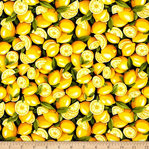 Fabri-Quilt Quilt Fabric Farmer John Garden Lemon Quilt Fabric by The yd