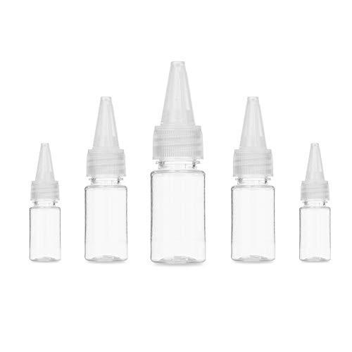 MMLUCK 15Pcs Travel Clear Empty Dropper Bottle with Twist Top Cap 10ml 50ml 100ml Plastic Liquid Dispenser Refillable Squeeze Bottle with Childproof Cap