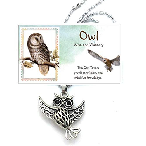 Smiling Wisdom - Owl Hollow Necklace Gift Set - Spirit Totem Animal Jewelry For Children Tweens Teens Girls Friends - Team Events Ice Breakers Favors Summer Easter BFF - Limited Edition