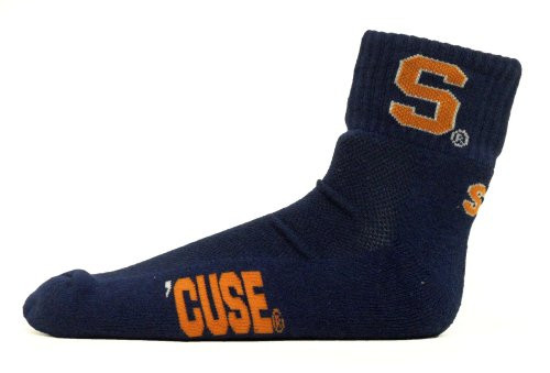 NCAA Syracuse Orange Mens Quarter Socks WhiteOrangeBlue