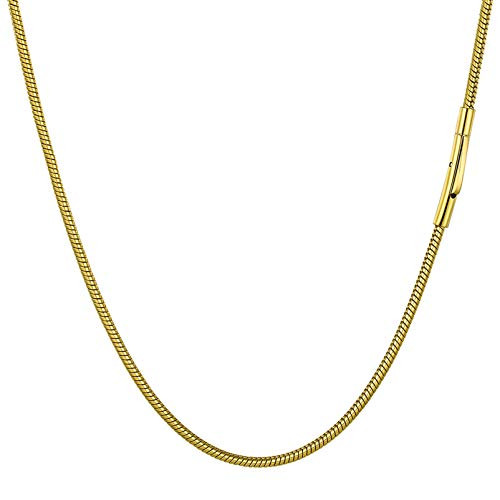 PROSTEEL Gold Chain for Jewelry Making Simple Necklaces 20inch Stainless Steel Craft Thin Necklace Chain Cord PROSTEEL Gold Chain for Jewelry Making Simple Necklaces 20inch Stainless Steel Craft Thin Necklace Chain Cord