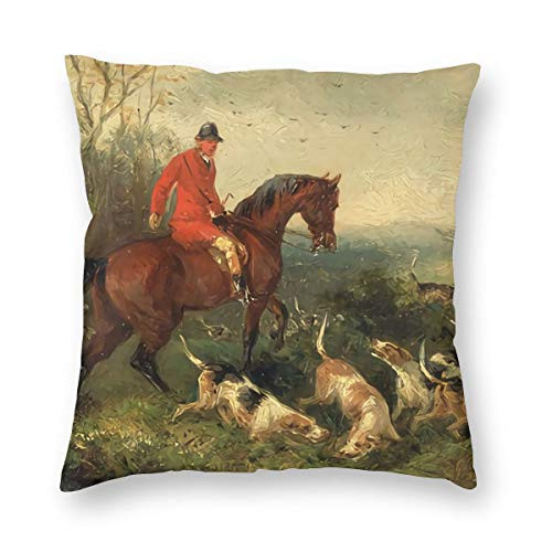 antcreptson Foxhunting Throw Pillow Decorative Pillow Case Home Decor Square 18x18 Inches Pillowcase